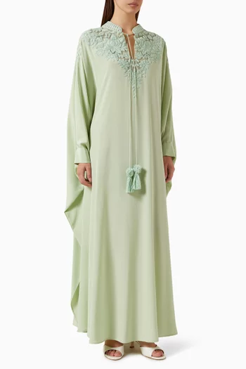 Floral-embroidered Kaftan