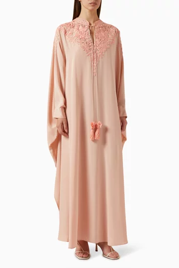 Floral-embroidered Kaftan