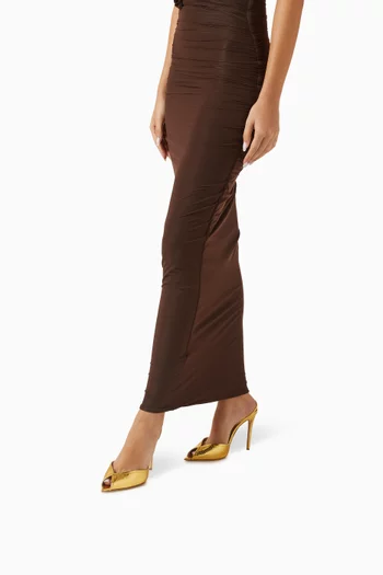 Katy 105 Slingback Sandals in Metallic Elaphe Leather