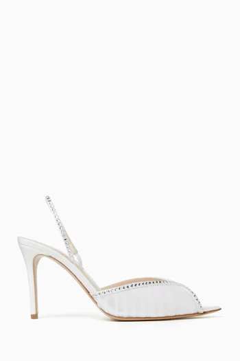 Katy 85 Slingback Pumps in Tulle & Satin