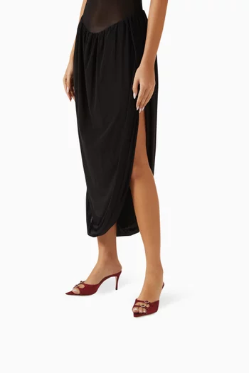 Carol 75 Crystal Mules in Satin