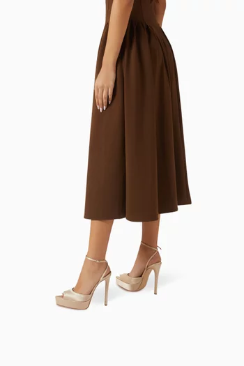 Loulou 140 Platform Sandals in Satin