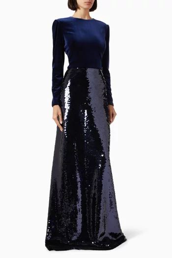 Sheath Gown in Velvet