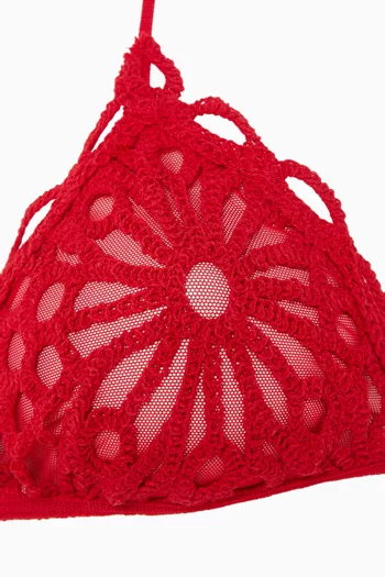Scallop Crochet Knit Bikini Top