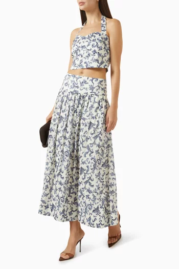 Rue Halter Top in Linen-silk