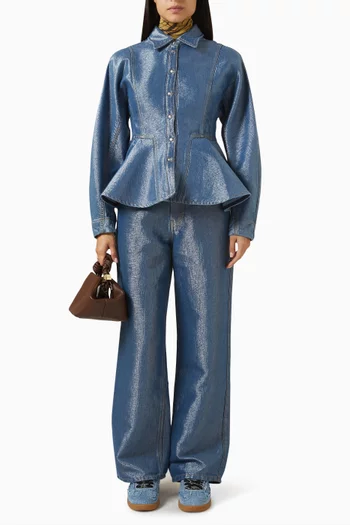 قميص بحافة على شكل جرس دينم قطن عضوي