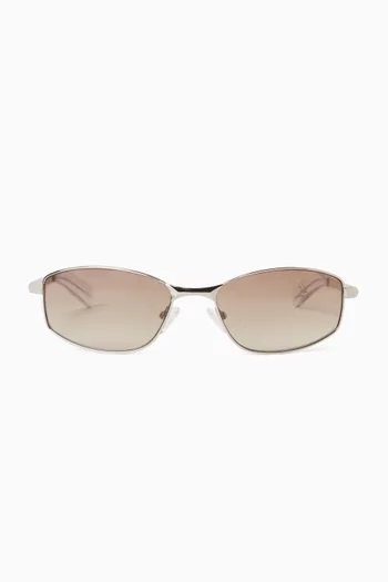 Star Beam Rounded Rectangle Sunglasses in Metal