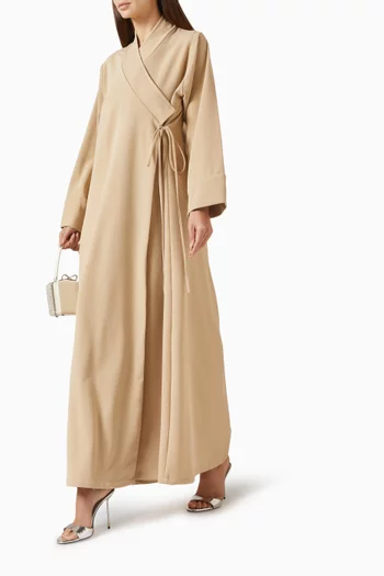 Tie-rope Abaya in Stretch-rayon