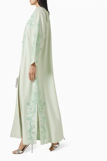 Bead-embellished Abaya in Cotton-twill