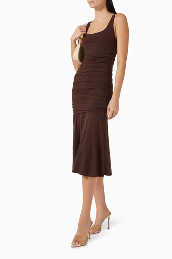 Kayla Ruched Midi Dress
