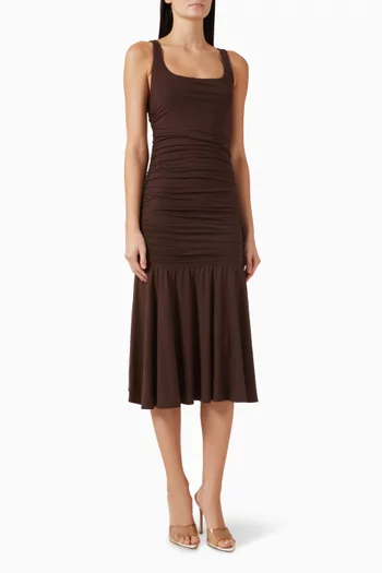Kayla Ruched Midi Dress