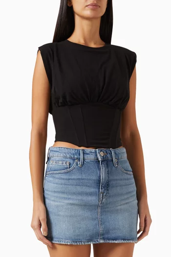 بلوزة بنمط مشد بلا أكمام