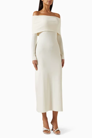 Sabrina Off-shoulder Dress in Viscose Blend