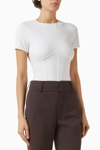 بودي سوت بتصميم مشد قماش سكوبا خفيف الوزن