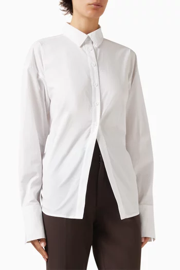 Tie-back Shirt in Cotton-poplin