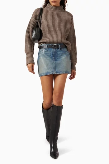 Good 90s Mini Skirt in Coated-denim