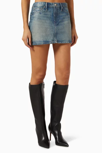 Good 90s Mini Skirt in Coated-denim