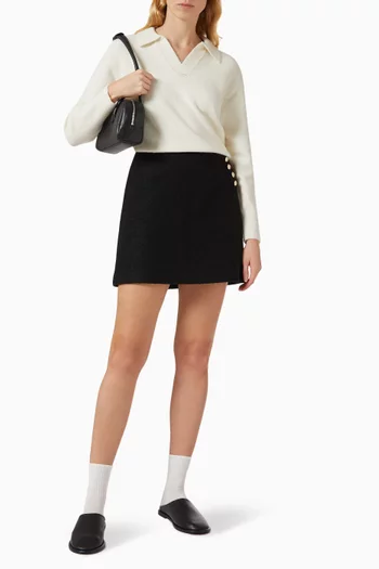 سترة بياقة مفتوحة نسيج قطن