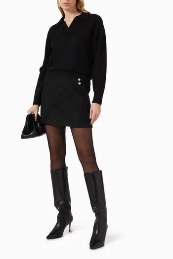 سترة بياقة مفتوحة نسيج قطن