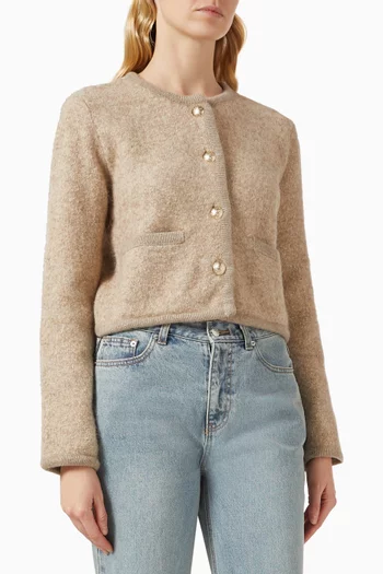 جاكيت بلا ياقة صوف وكشمير