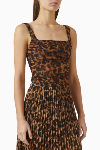 بلوزة راشا بلا أكمام بكشكش قماش شبكي