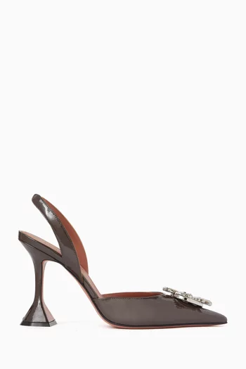 Begum 95 Crystal Slingback Pumps in Patent Leather
