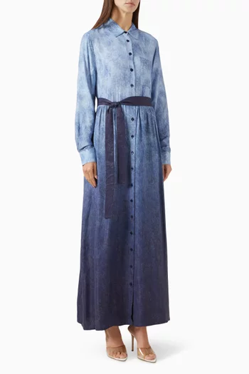 Belted Shirt Dress in Viscose-rayon