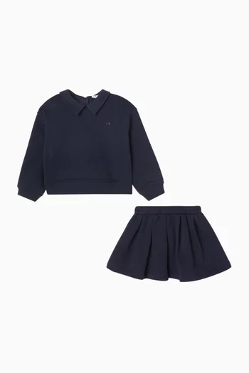 2-piece Polo Shirt & Skirt Set in Cotton-blend