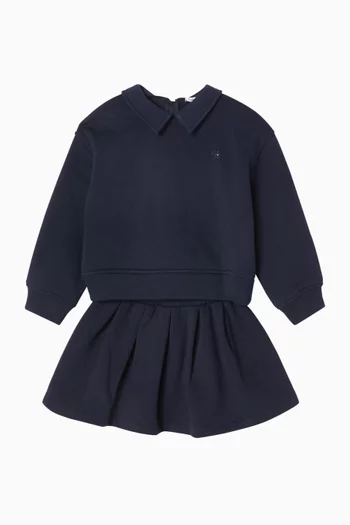 2-piece Polo Shirt & Skirt Set in Cotton-blend