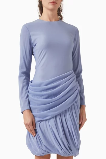 فستان قصير بجزء ملفوف