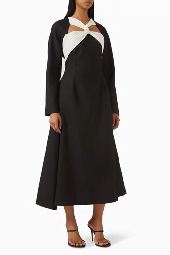 Monochrome Midi Dress