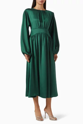 Gathered Midi Dress