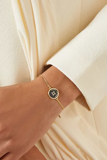 The Button Chain Bracelet in Plated-brass