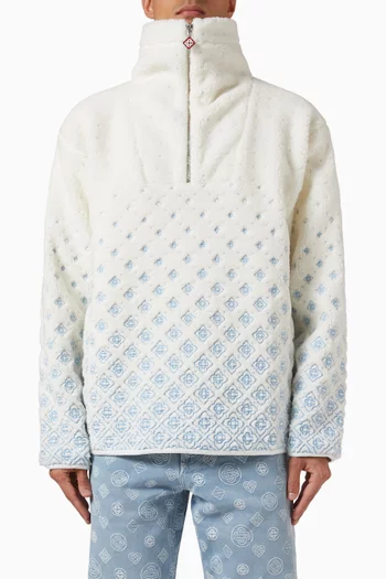 Embroidered Logo Sweatshirt in Fleece