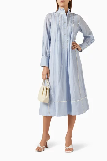 فستان بنمط قميص بطيّات