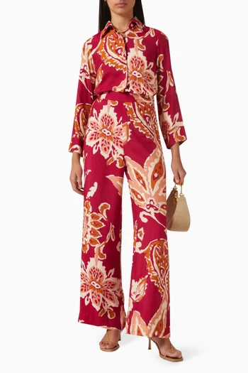 قميص بنقشة زهور