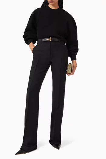 Sculptural Knit Sweatshirt in Virgin Wool Blend