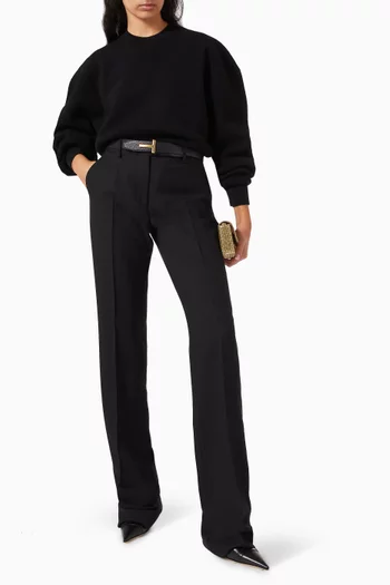 Straight-leg Pants in Virgin Wool Blend