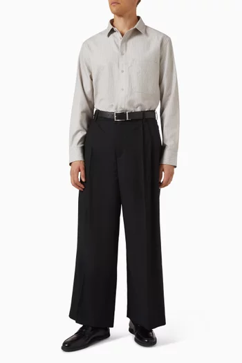 Pleated Wide-leg Pants in Wool