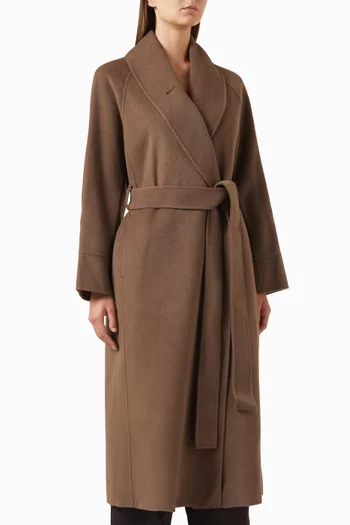 Belted Coat in Double-faced Wool