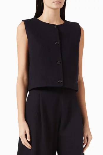 Button Crop Vest