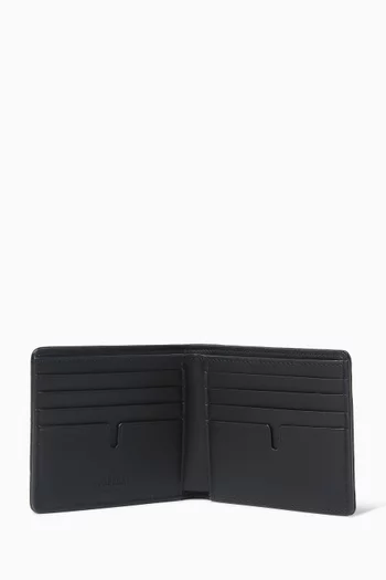 Check Intarsia Bifold Wallet in Leather