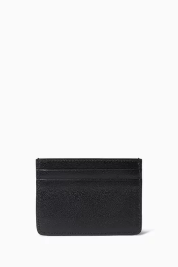 حافظة بطاقات بنسيج إنتارسيا بنقشة مربعات جلد