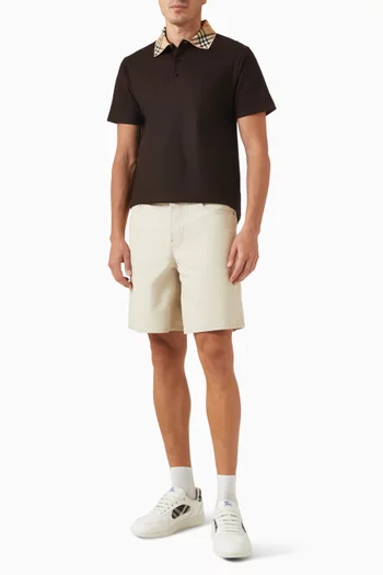 Check Collar Polo Shirt in Cotton