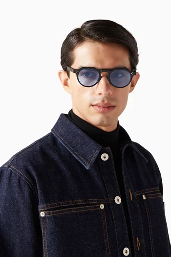 Monarch Round Sunglasses in Acetate