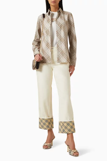 قميص بنقشة مربعات قطن