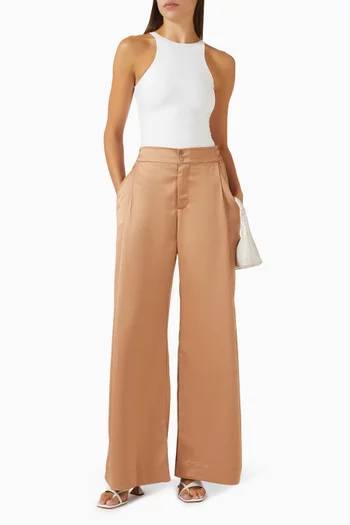 Clair Wide-leg Pants in Satin