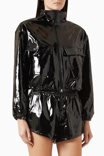 جاكيت أوليمبيك جلد لامع