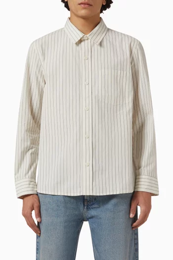 Stripe Shirt in Cotton Poplin