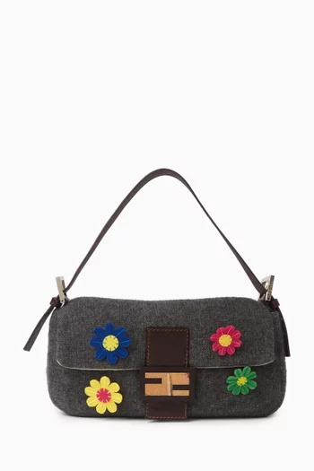 2000s Flower Baguette Bag in Felt